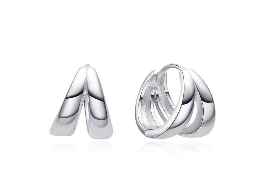 Stříbrné náušnice dvojité kroužky